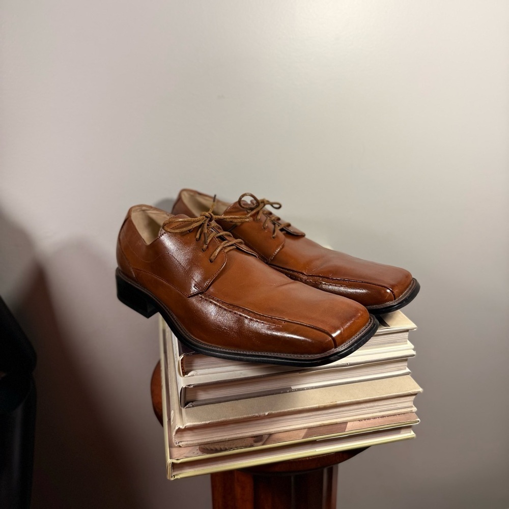 Stacy Adam’s Size 12M Classic Brown Leather Men's Dress Shoes